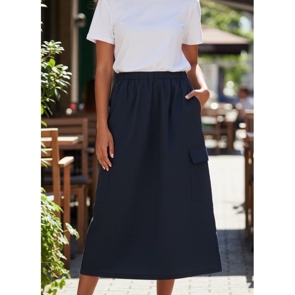 Dazy Cargo Midi Skirt‎ Womens L Navy Drawstring Cargo Utility Gorpcore Capsule